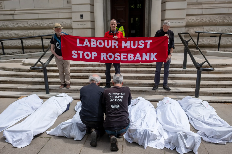 Christian activists stage dramatic Treasury ‘die-in’ over controversial oil plans