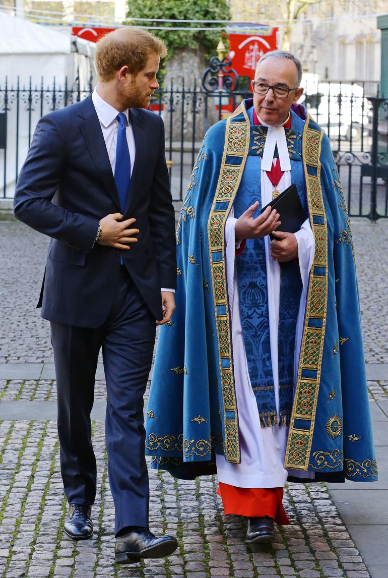 Prince Harry (left) with John Hall, Dean of Westminster Abbey