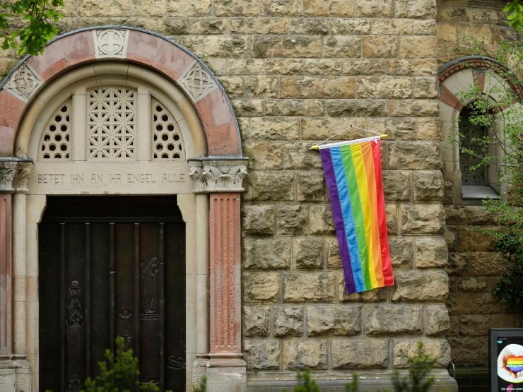 rainbow flag on catholic church in germany.JPG