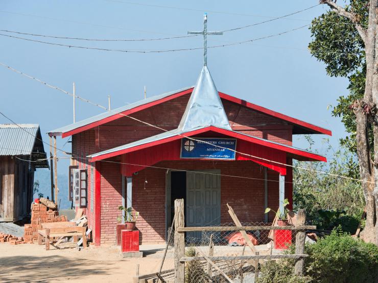myanmar church chin state alamy