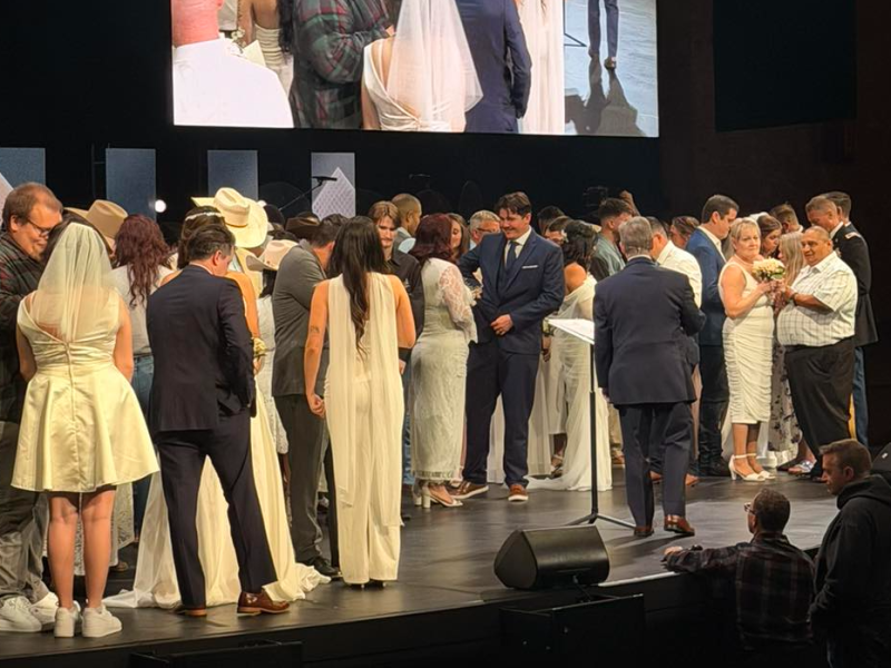 Mass wedding celebrated after pastor challenges cohabiting couples to 'put  a ring on it'