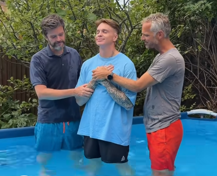 Joe Weller shares baptism