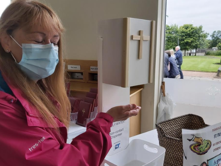 Church Installs Hands Free Holy Water Dispenser To Keep Parishioners Safe From Covid 19