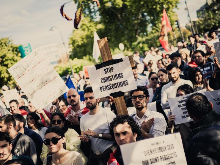 CHRISTIAN PERSECUTION SIGN PROTEST MARCH.JPG