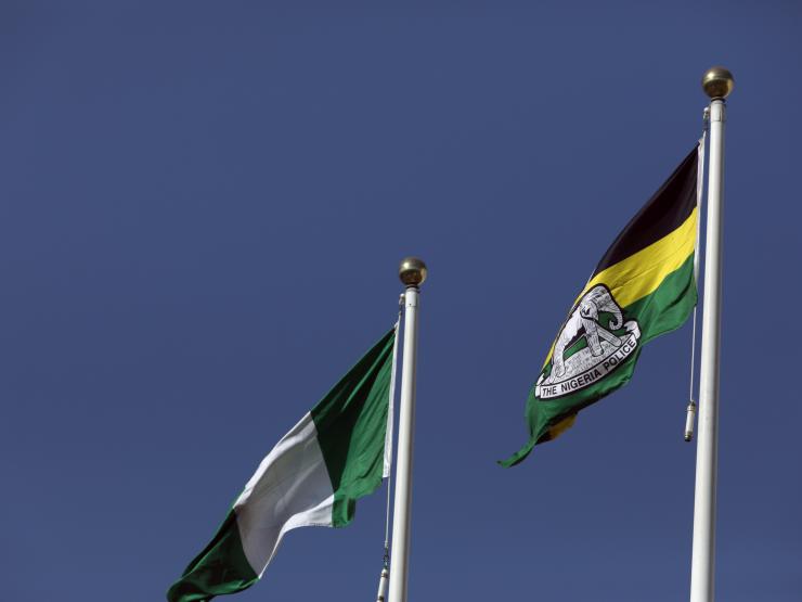 Nigeria and police flag.JPG