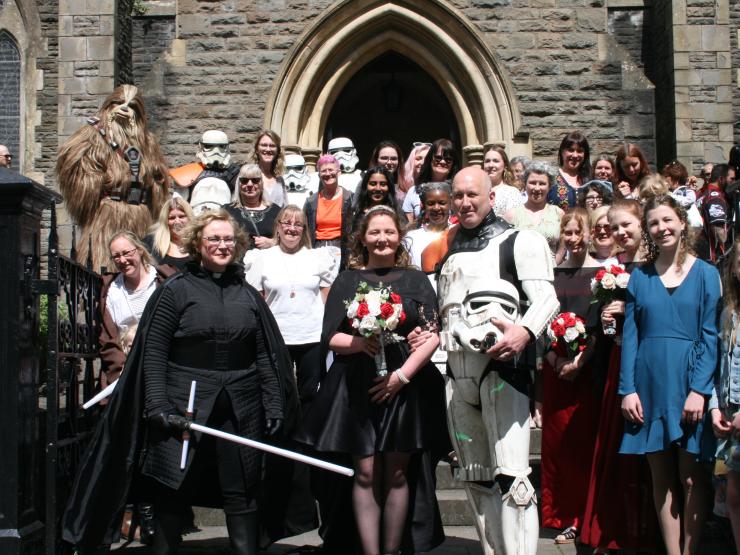 Welsh church hosts Star Wars wedding and even the vicar dressed up