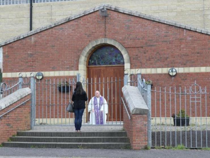 Father Paddy McCafferty Corpus Cristic Church Belfast Confession PA1.jpg