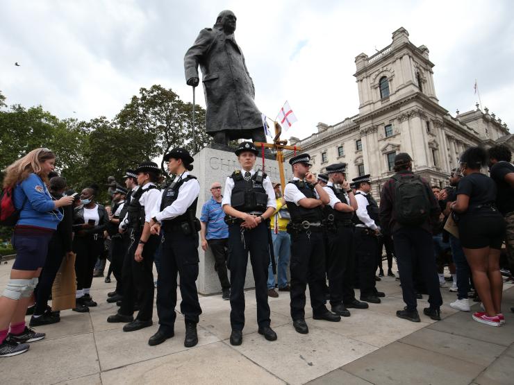 Black Lives Matter protest - Churchill statue London PA.jpg