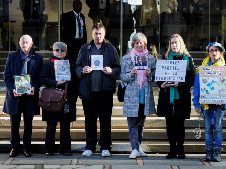 CORONAVIRUS covid inquiry protestors credit reuters.JPG