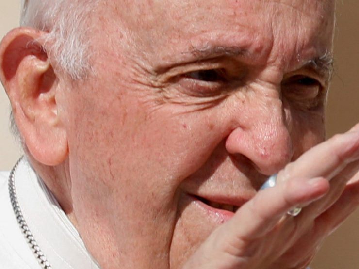 Pope Mongolia confirmation banner.JPG