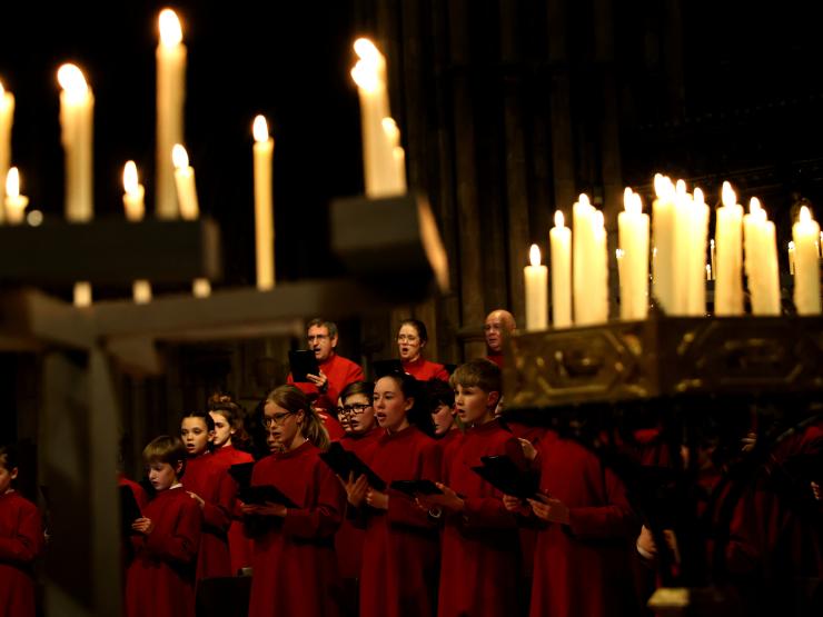 candles church cathedral altar choir lichfield
